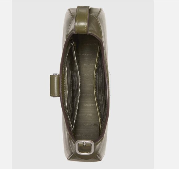 New Kate Spade Nouveau Small Shoulder Bag Smooth Leather Seaweed - Picture 4 of 5